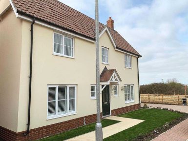 16 window shutters installed on a Taylor Wimpey house
